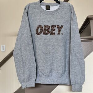 OBEY leopard font sweatshirt